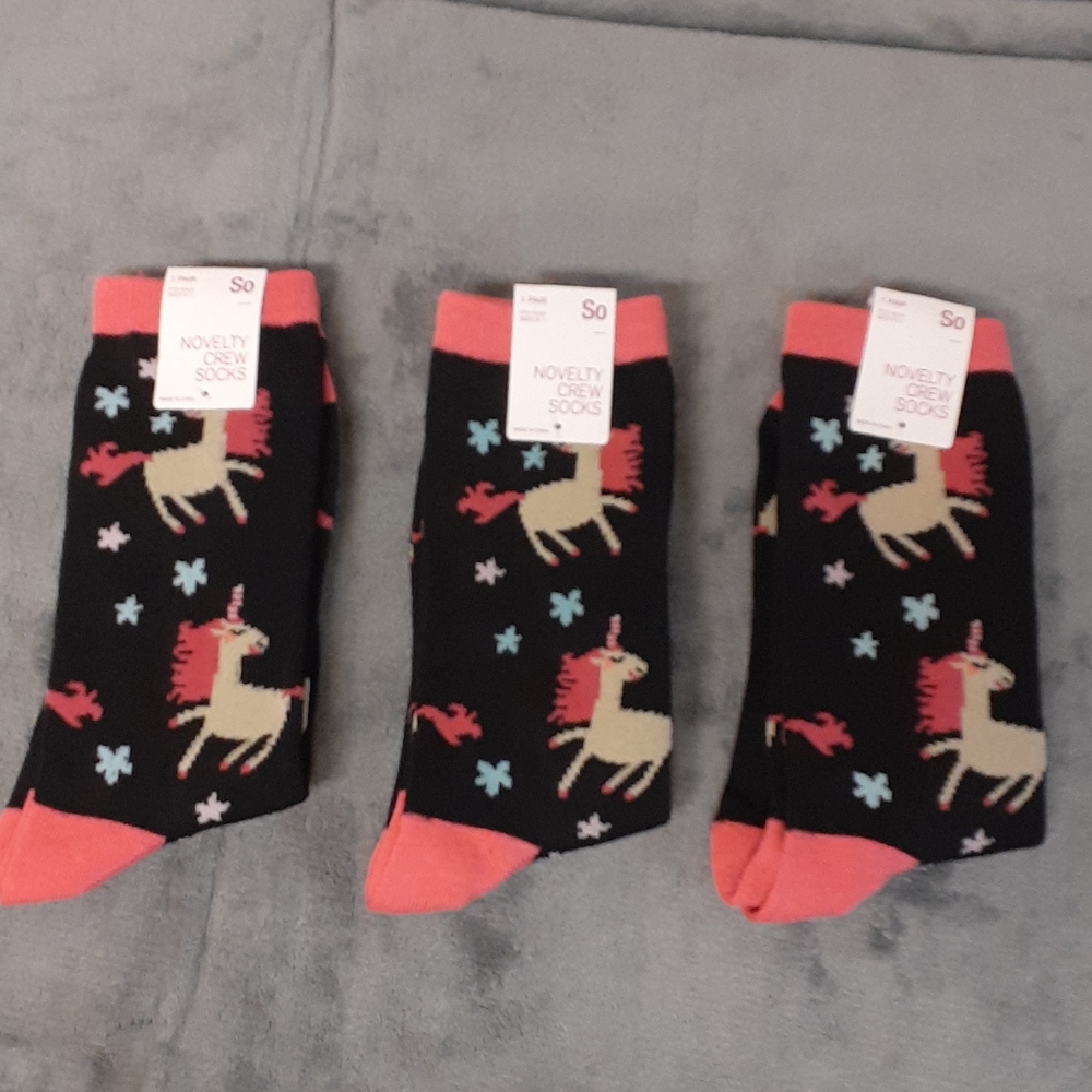 Unicorn novelty socks size 9-11